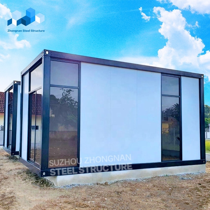 Zhongnan Detachable flat luxury 20ft mobile home portable glass wall modular tiny house prefab prefabricated container houses