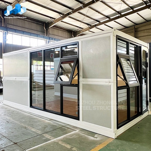 Zhongnan Detachable Custom china folding container house portable house foldable container modular 20ft fold out container house