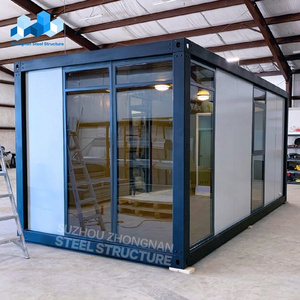 Zhongnan Detachable flat luxury 20ft mobile home portable glass wall modular tiny house prefab prefabricated container houses