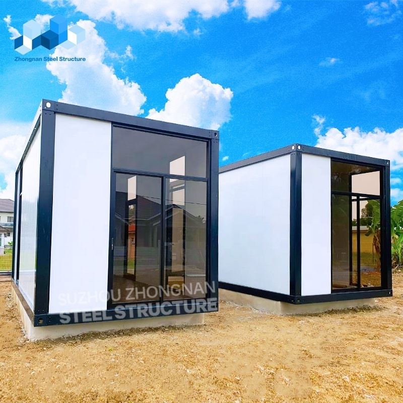 Zhongnan Detachable flat luxury 20ft mobile home portable glass wall modular tiny house prefab prefabricated container houses