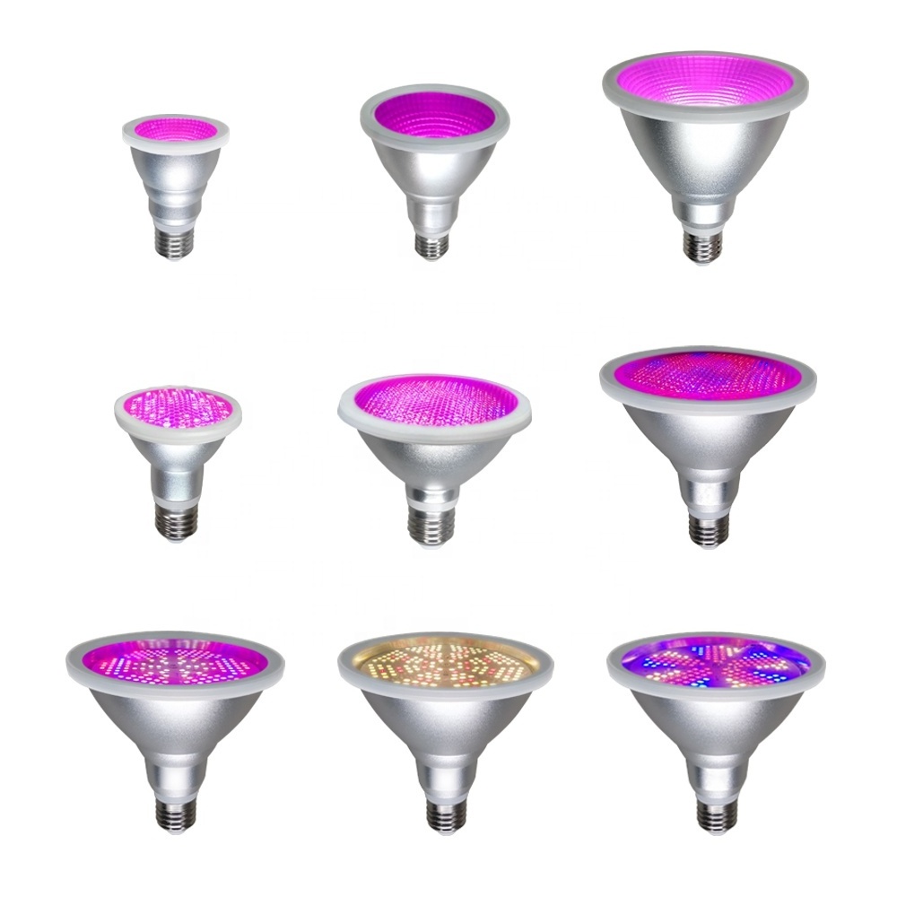 Liweida ip65 led grow e27 e26 gu10 b22 plant growth par20 par30 par38 led full spectrum bulb 7w 12W 15W 18W 20W spot grow light