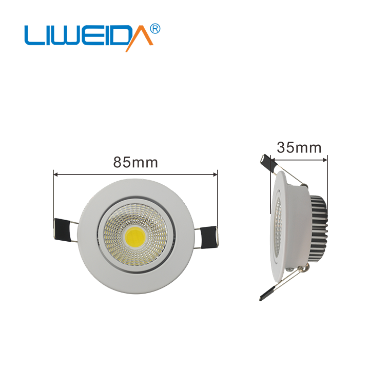 Die casting aluminum housing 3w cob indoor led ceiling lights commercial recessed led downlight made in china