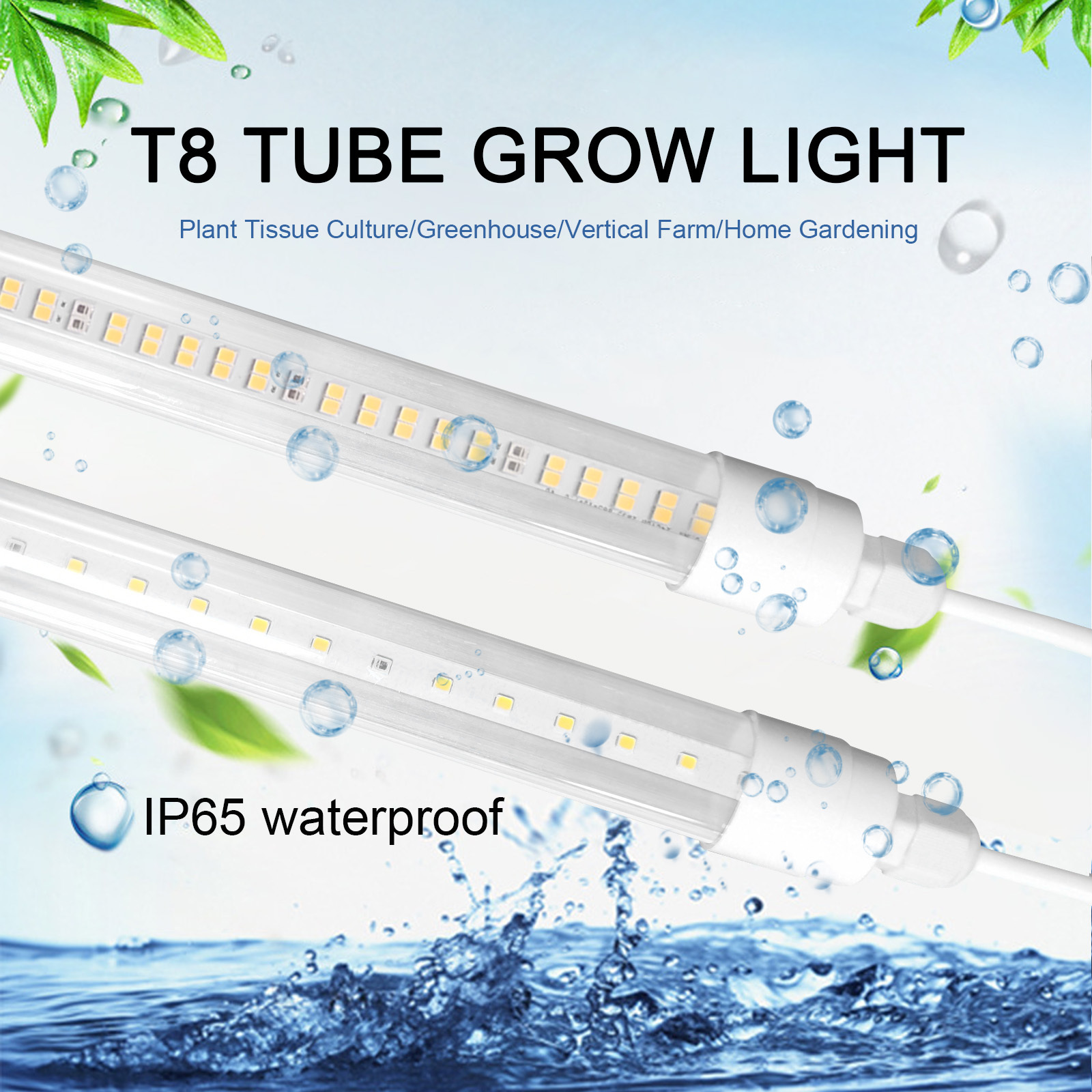 Liweida 1ft 2ft 3ft 4ft 5ft 6ft 8ft led tube light hydroponic diy ip65 full spectrum led grow lights for aeroponic tower garden