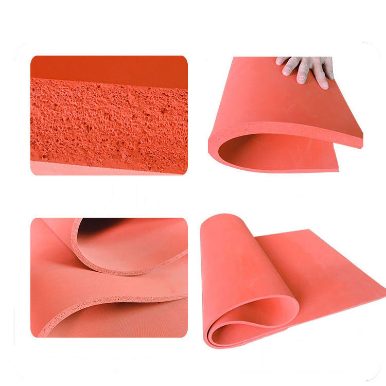 1mm 2mm 3mm 5mm 8mm 10mm 12mm Grey Red White Flame Retardant Low Density Soft Firm Silicone Sponge Rubber Foam Sheet