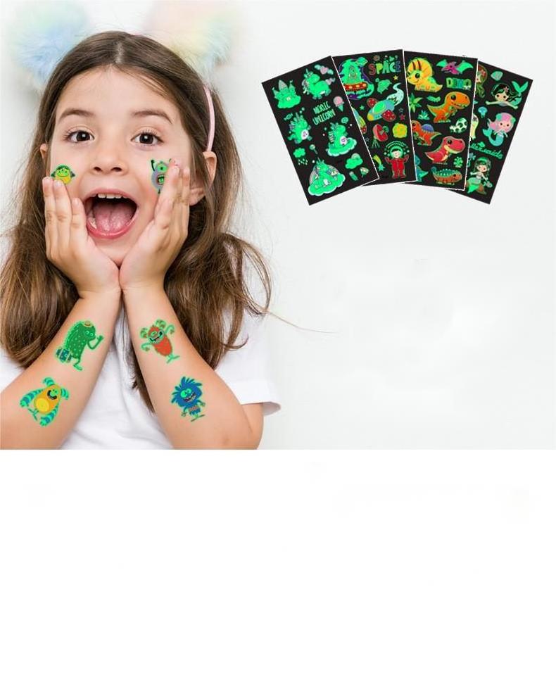 Cartoon children glow-in-the-dark tattoo stickers waterproof party party cute fun gift glow stickers