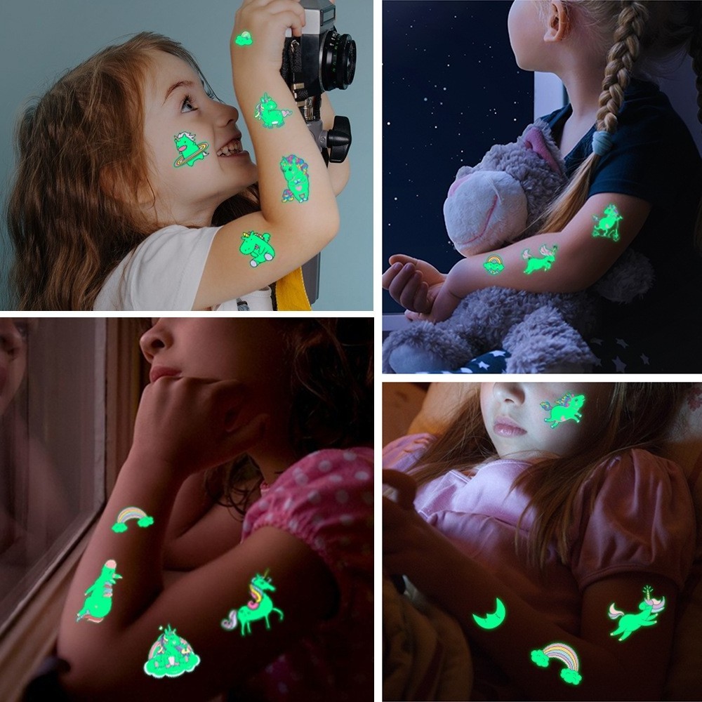 Cartoon children glow-in-the-dark tattoo stickers waterproof party party cute fun gift glow stickers