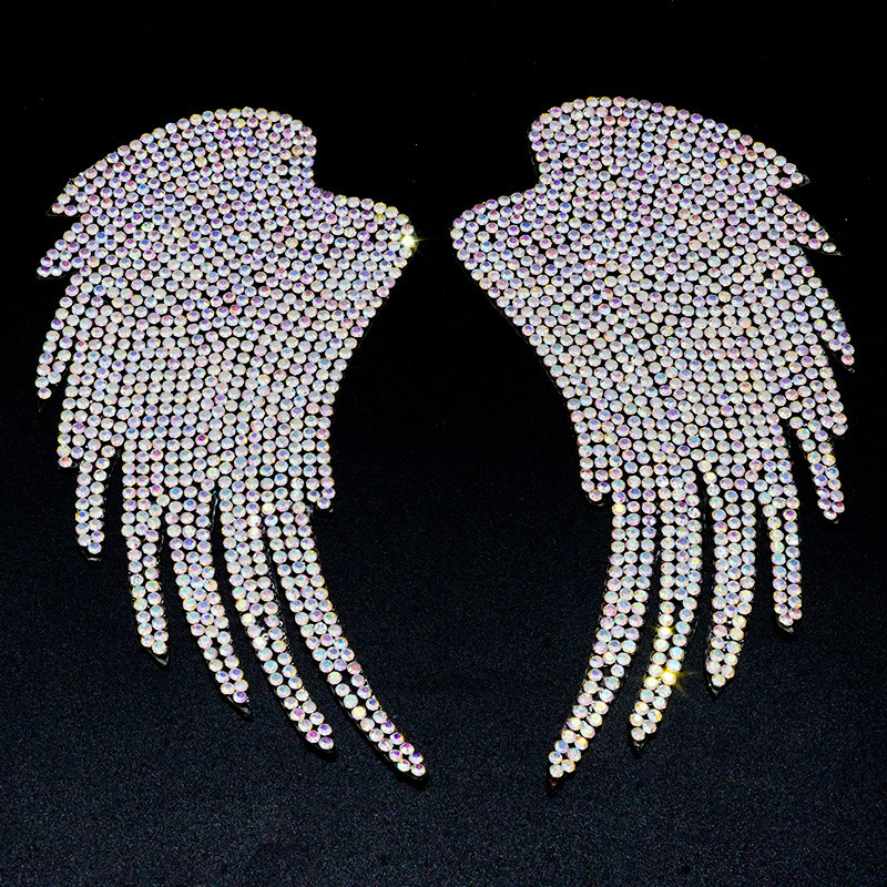 Angel wings Hot diamond Creative self adhesive diy bag shoes and hat decorative rhinestones