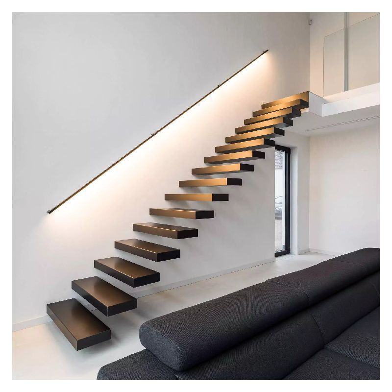 Ace Floating Stairs Marble Floating Stairs European White Oak Floating Stair Step