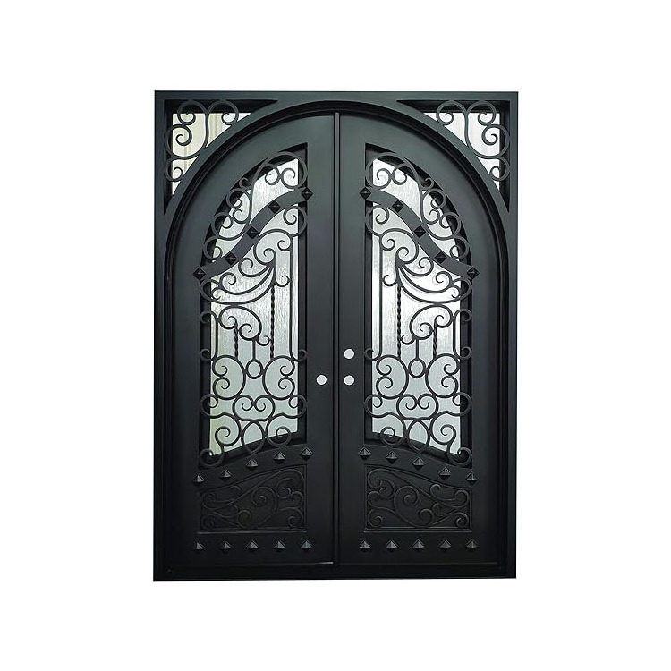 Wrought Iron Doors Double Entry Handles And Locks Exterior Modern Design Glass Door Inserts Wrought Iron Door