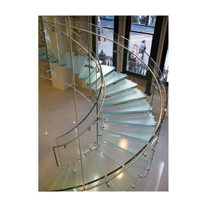 Curved Staircase Steel Carbon Iron Wood Marble Staircase Spiral Floating Outdoor Indoor Modern Design Curved Staircase