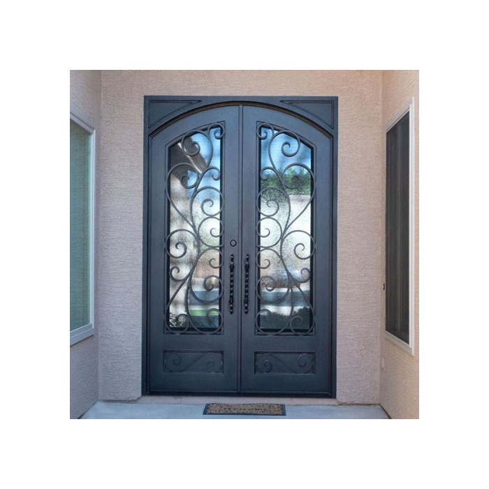 Wrought Iron Doors Exterior Antique Metal Door Modern Design High Quality Wrought Iron Entry Door