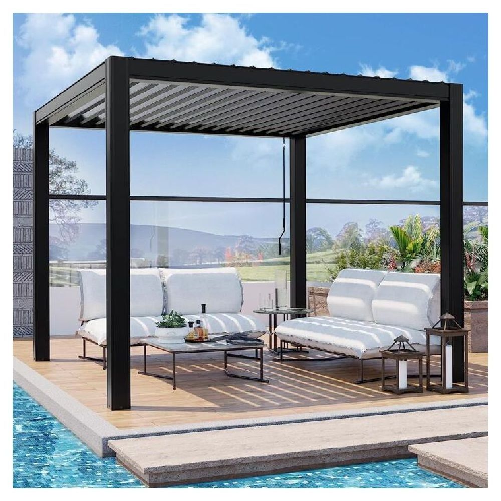 Ace Custom Pergola Wood Aluminum Panels Canopy Pergola Gazebo Aluminum Profile Luxury Aluminum Pergola Gazebo 3x4