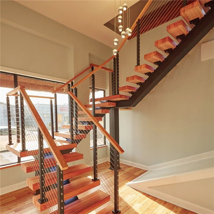 Ace New Products Straight Staircase Hot Sale Customized  Decorative Stair  Carbon Steel Stairs