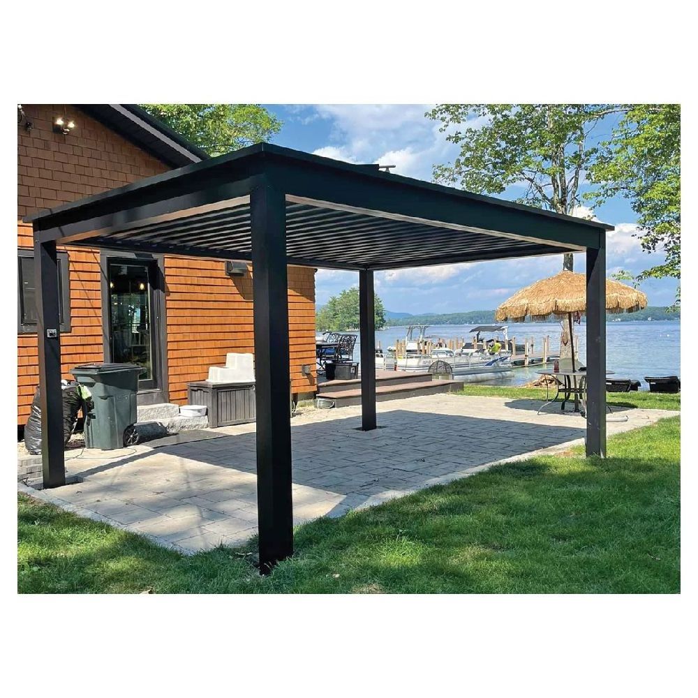 Ace Waterproof Louvered Aluminum Pergola Roof Aluminum Pergola With Privacy Wal Aluminum Retractable PVC Pergola Canopy