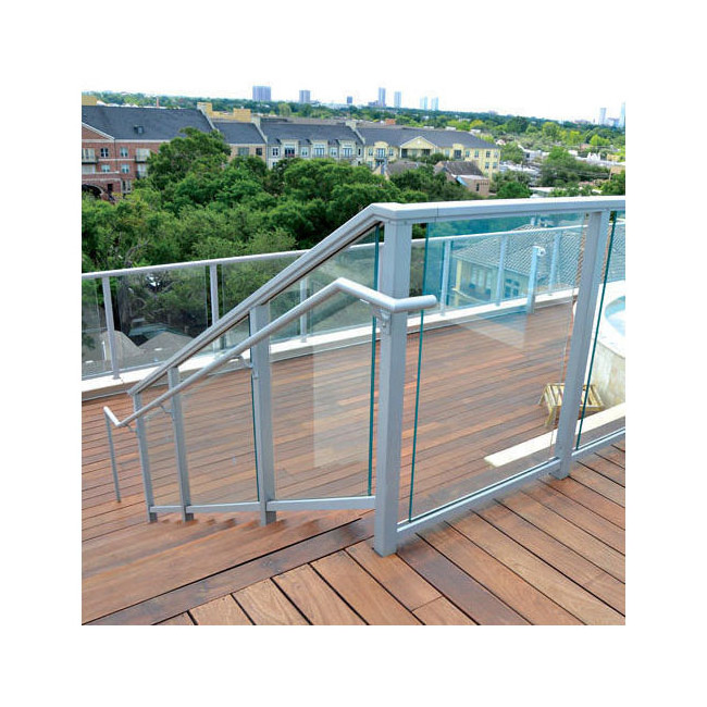 Aluminum Glass Railing Tube Handrail Stair Balustrade Fittings Stainless Steel Standoff Balustrade Aluminum Glass Railing