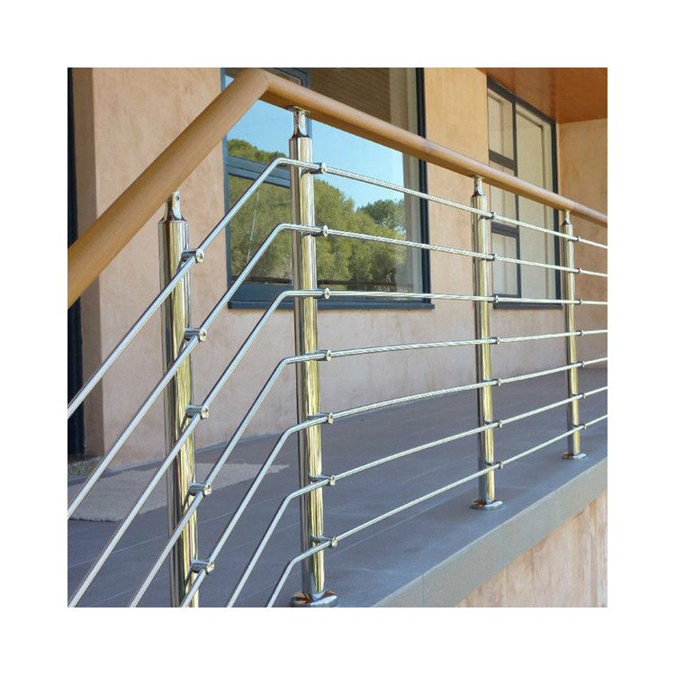 Ace Rod Railing Cheap Prices Balcony Stainless Steel Designs Pipe For Terrace Glass Clamp Stainless Steel Brushed Rod  Railing