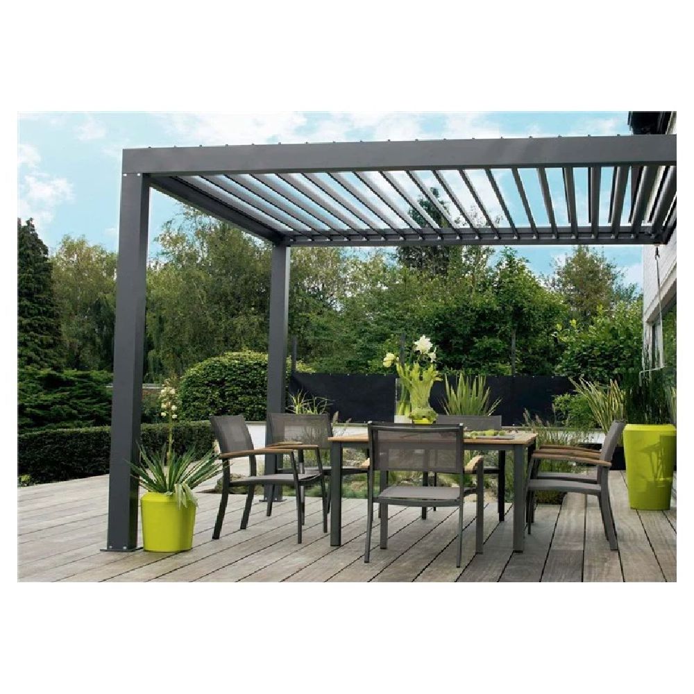 Ace Custom Pergola Wood Aluminum Panels Canopy Pergola Gazebo Aluminum Profile Luxury Aluminum Pergola Gazebo 3x4