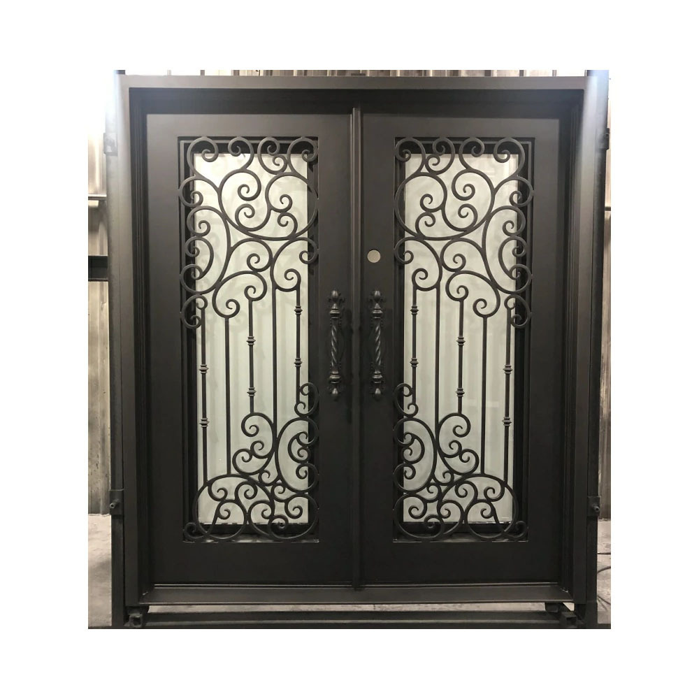 Wrought Iron Doors Exterior Antique Metal Door Modern Design High Quality Wrought Iron Entry Door