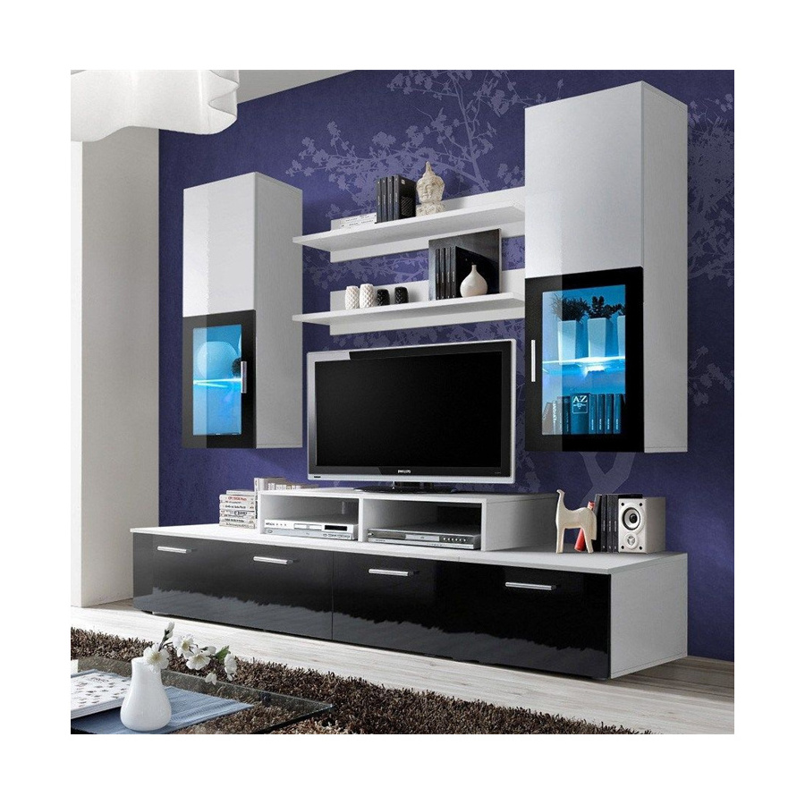 TV Cabinet House Villa Luxury Bedroom Wall Wardrobe With Hanging Fireplace Modern Design Metal High Quality TV Cabinet