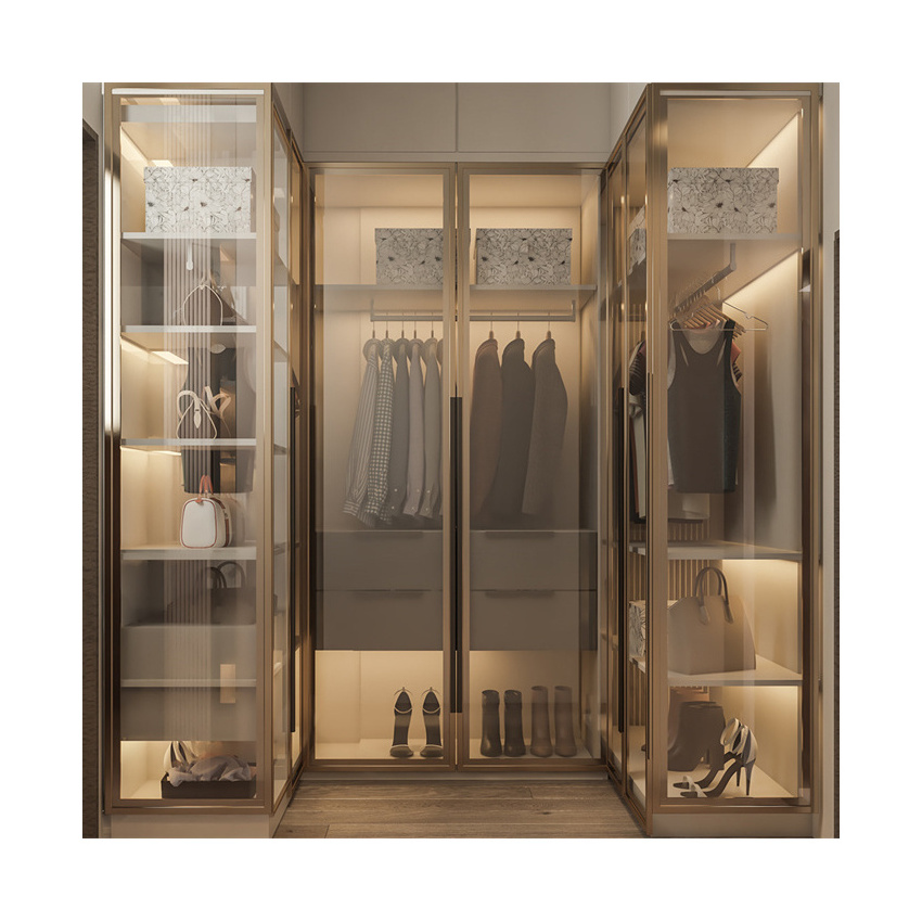 Wardrobe Closet Storage Shirt And Shoe Metal Racks For Walk-In Closets Modern Design Storage Wardrobe