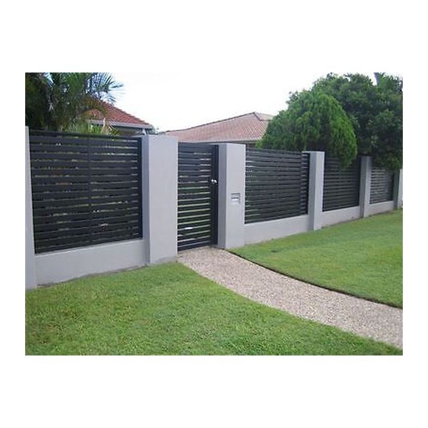 Easily Assembled Security Boundary Wall Fence Aluminium Louver Metal Slat Fence