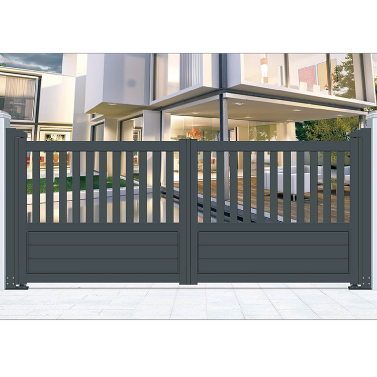 Black Ornamental Fence Pedestrian Door Double Swing Gate