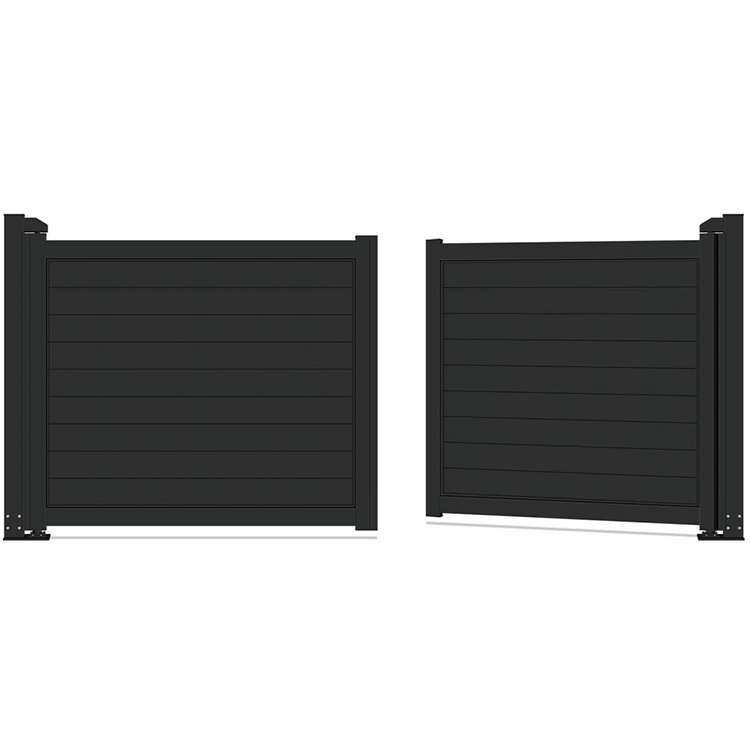 Black Ornamental Fence Pedestrian Door Double Swing Gate