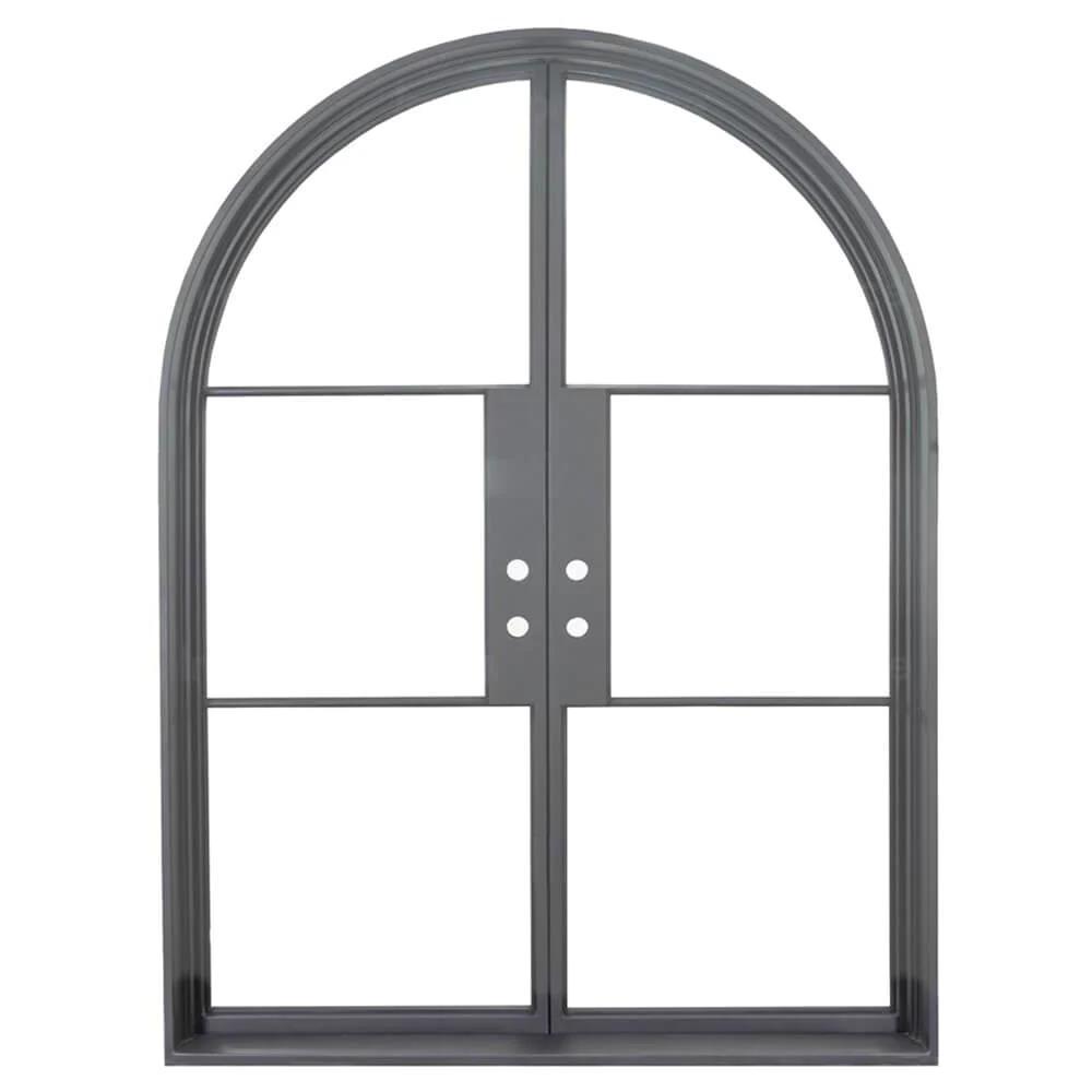 ACE Interior Doors Double Arch Door French Exterior Double Glass Wrought Iron Doors