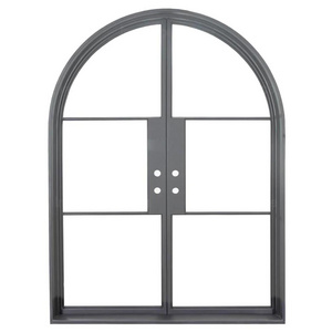 ACE Interior Doors Double Arch Door French Exterior Double Glass Wrought Iron Doors