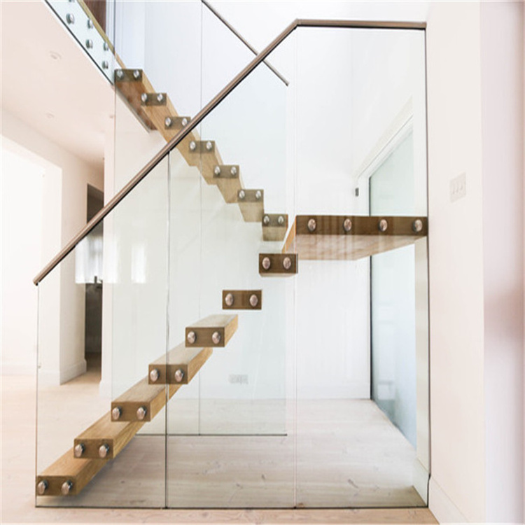 Ace Newest Design Floating Staircase  Wood Stairs Solid Staircase Household Individual  Floating Stairs