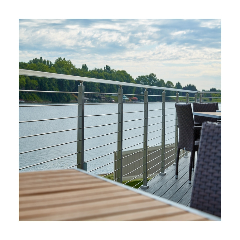 Stainless steel pipe railing and cable railing systems metal deck railing