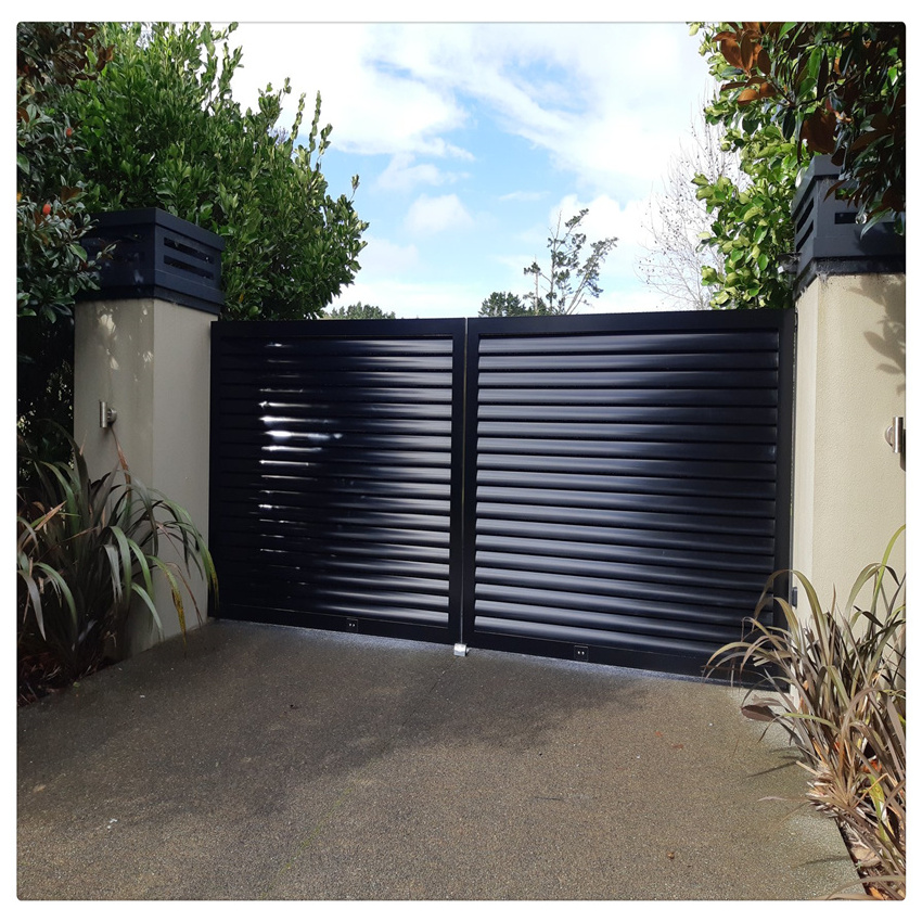 ACE Aluminum Gate Waterproof Entrance Automatic Swing Aluminum Fences And Gates For Houses