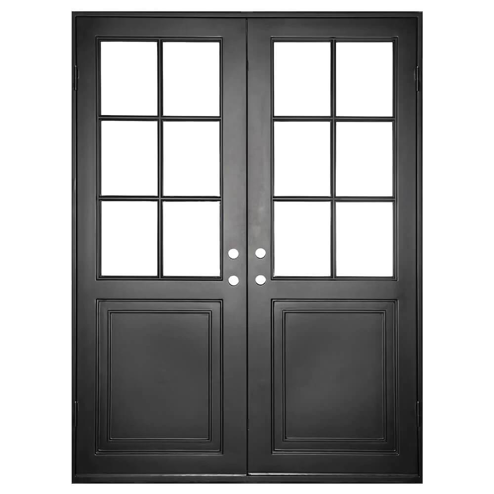 ACE Interior Doors Double Arch Door French Exterior Double Glass Wrought Iron Doors