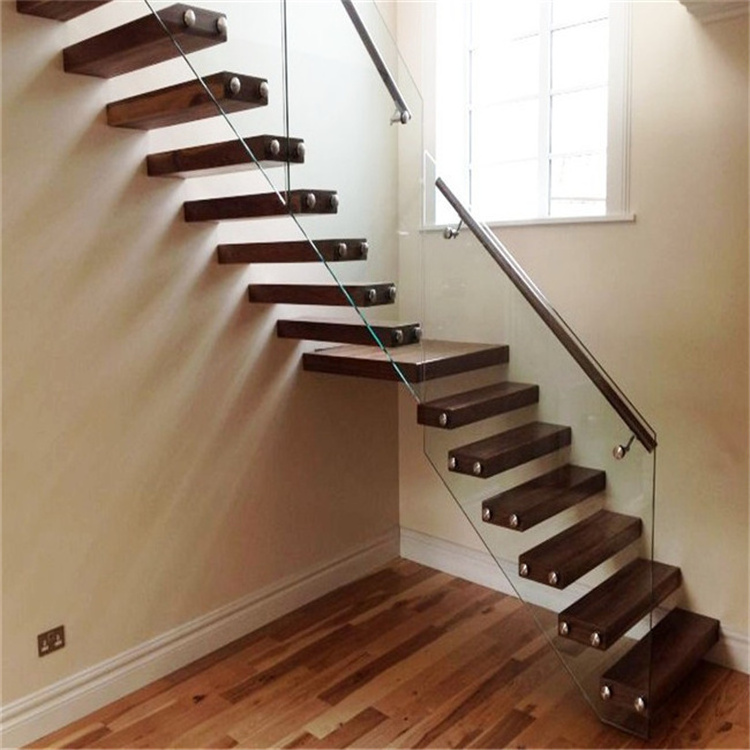 Ace Newest Design Floating Staircase  Wood Stairs Solid Staircase Household Individual  Floating Stairs