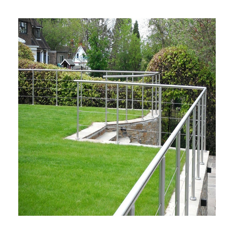 Exterior balcony stainless steel wire balustrade cable railing post baluster