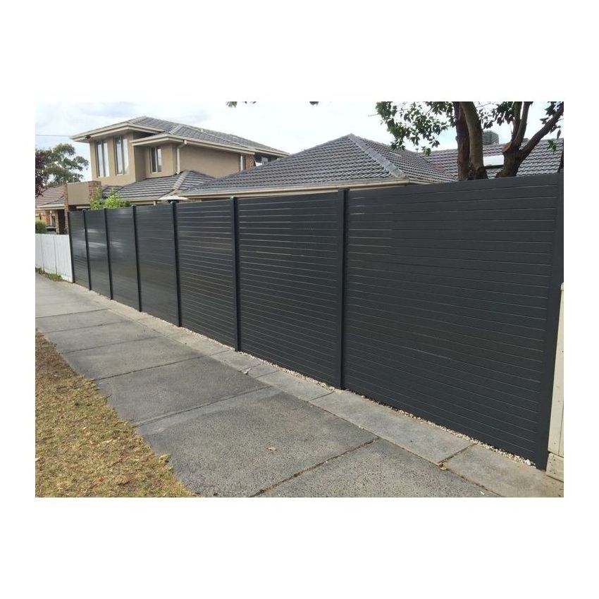 Easily Assembled Security Boundary Wall Fence Aluminium Louver Metal Slat Fence