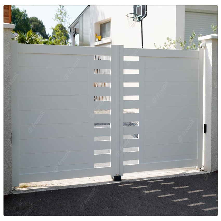 ACE Aluminum Gate Waterproof Entrance Automatic Swing Aluminum Fences And Gates For Houses