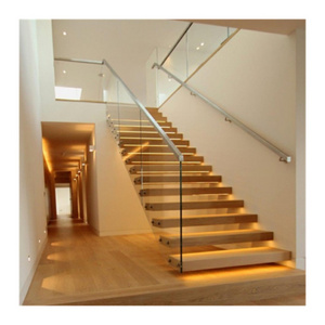 Ace Newest Design Floating Staircase  Wood Stairs Solid Staircase Household Individual  Floating Stairs