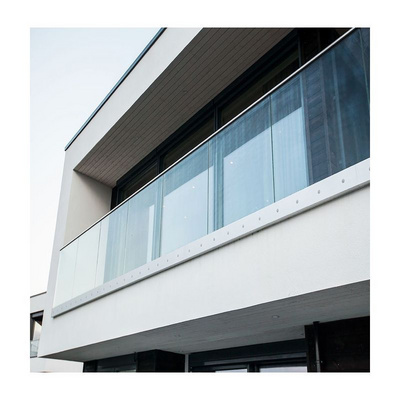 Customized  tempered glass balcony railing U channel glass railing