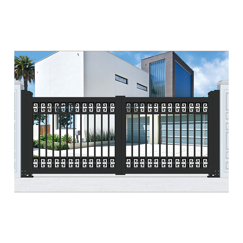 Black and White House Walk Through Metal Pedestrian Entry Swing Gate