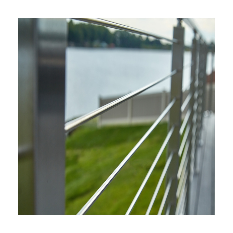 Stainless steel pipe railing and cable railing systems metal deck railing