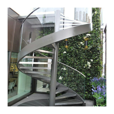 ACE Staircase Modern Prefabricated Laminated Glass Design Spiral Stairs For Outdoor Decking