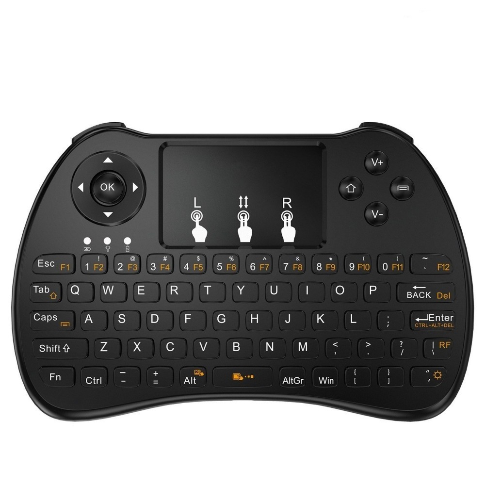 mini keyboard H9 Backlit Backlight 2.4G Wireless Remote QWERTY Keyboard Touchpad for PC Android TV BOX amazon fire tv stick