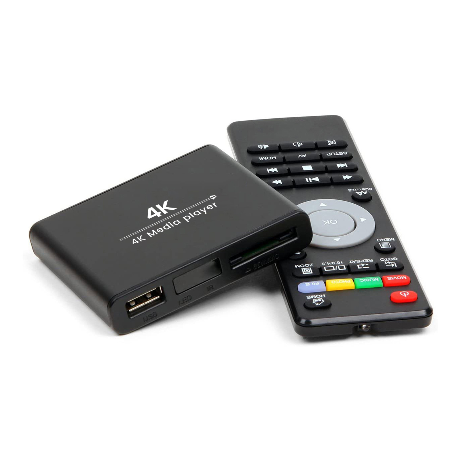 4K UHD Media Player ACEMAX Mini 1080p Full-HD  Digital Media Player with Remote Control for -MKV/RM- HDD USB Drives best for ads