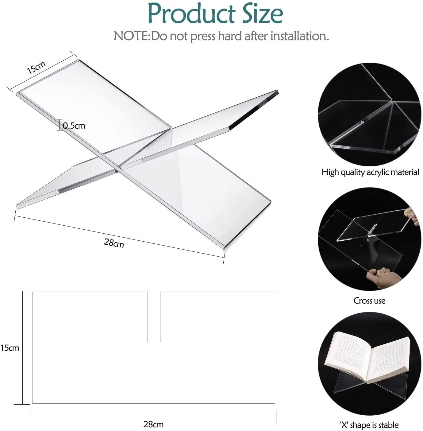 Clear Acrylic Open Book Display Stand Acrylic Reading Book Holder