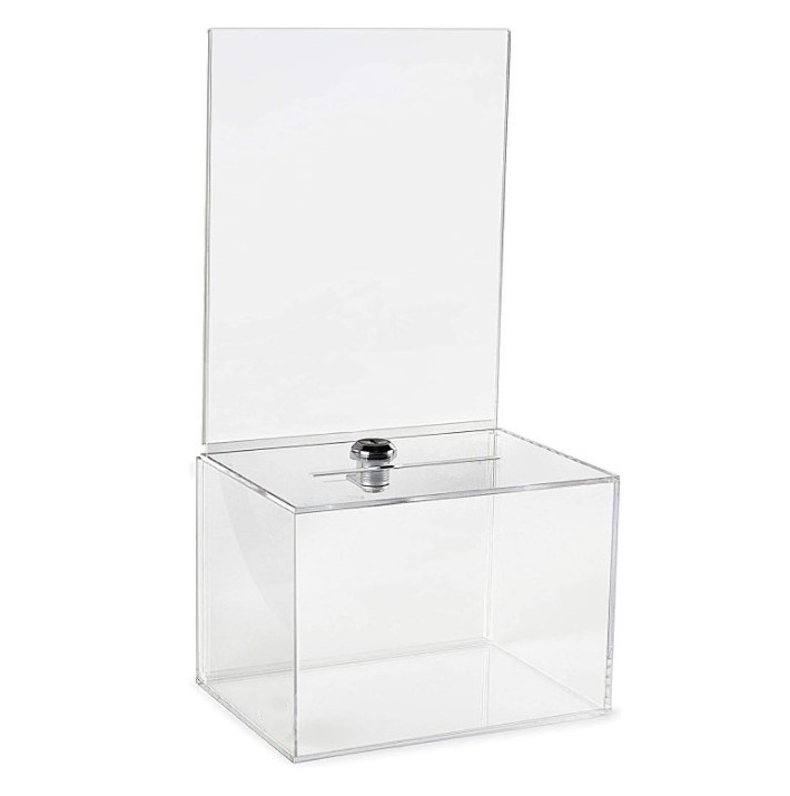 Wholesale Clear Acrylic Donation Box decorative money donation acrylic box