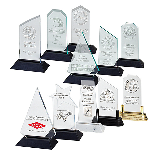 Wholesale Custom Acrylic Awards Trophy Factory Price Award Trophy Blank With/Without Base