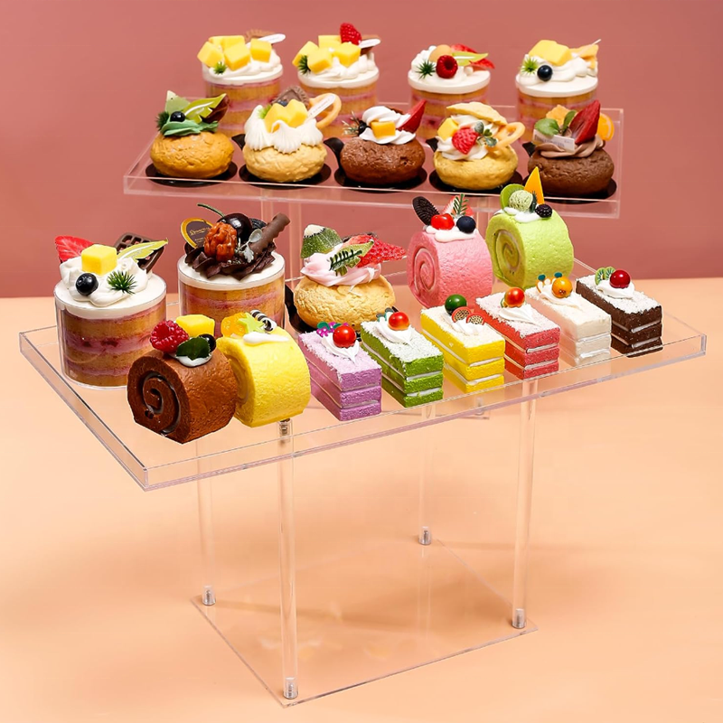 Acrylic Dessert Display Riser Serving Tray Cupcake Stand Display For Wedding Party