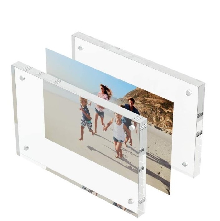 5x7 inch clear acrylic magnetic photo frames for home decorate