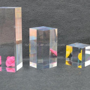 transparent acrylic solid display cube/logo block